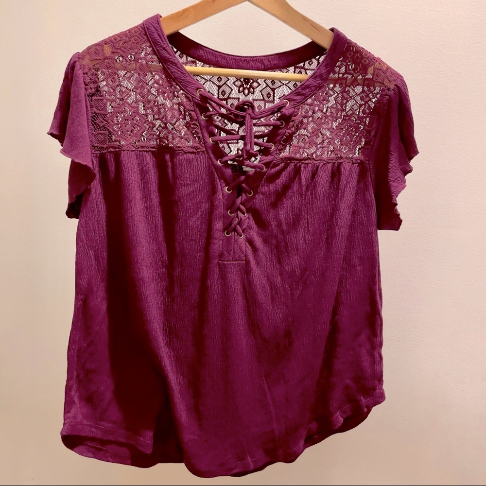 Purple lace blouse